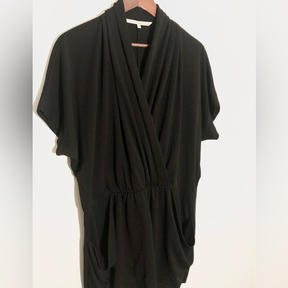 Rachel Roy Black Jersey Knit Draped Mini Dress - Size L - Picture 3 of 7